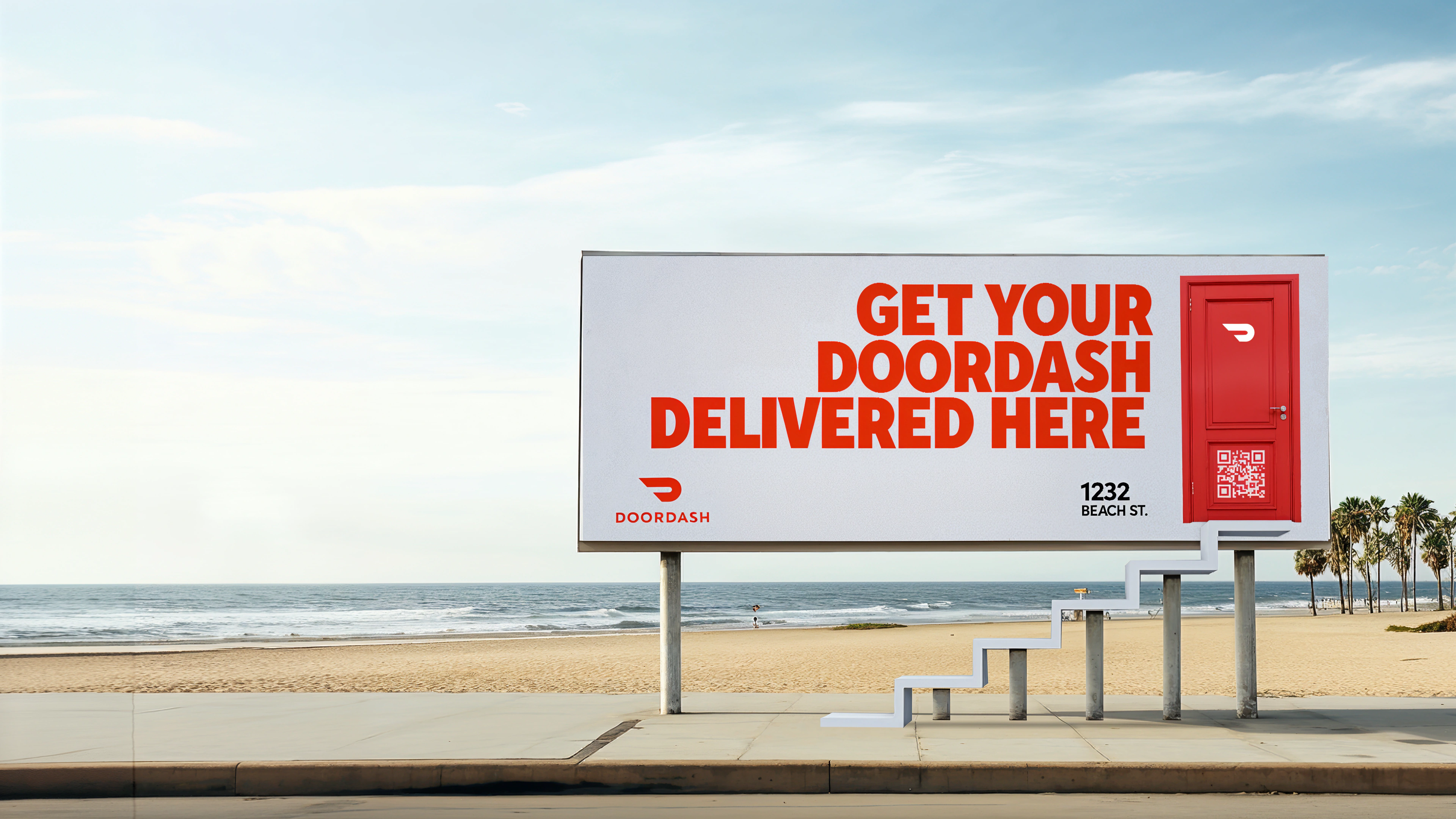 DoorDash beach billboard